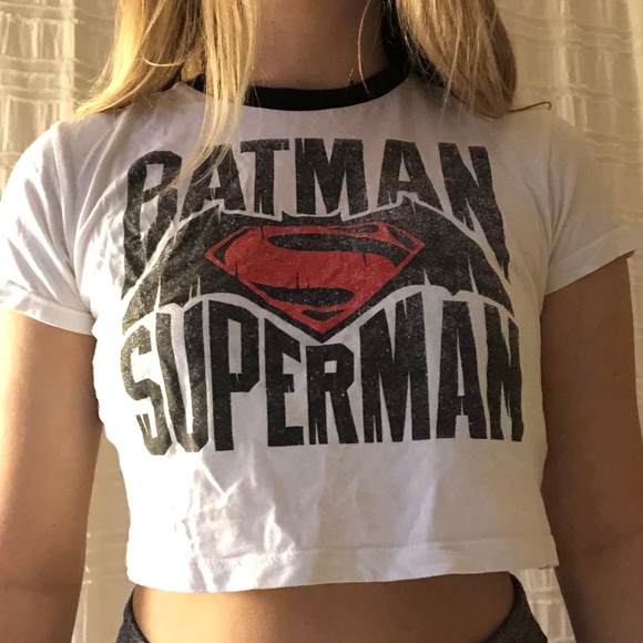 superman & batman crop tee - Picture 1 of 2